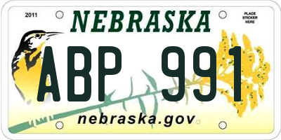 NE license plate ABP991