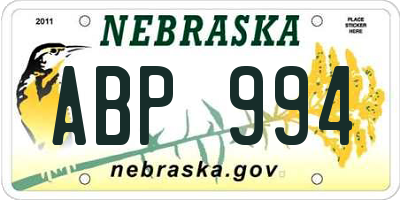 NE license plate ABP994