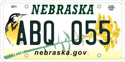 NE license plate ABQ055