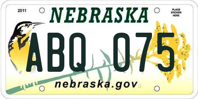 NE license plate ABQ075