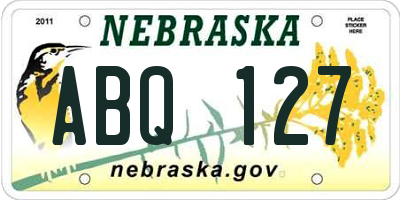 NE license plate ABQ127