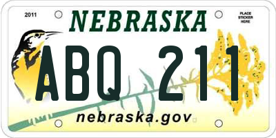 NE license plate ABQ211