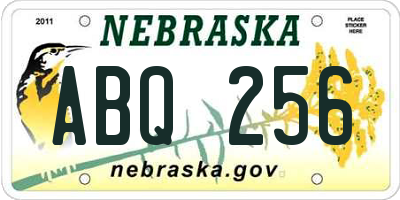 NE license plate ABQ256