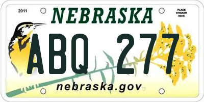NE license plate ABQ277