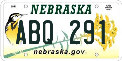 NE license plate ABQ291