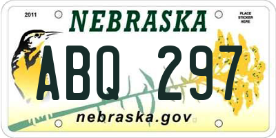NE license plate ABQ297