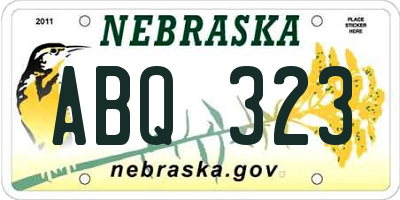 NE license plate ABQ323