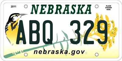 NE license plate ABQ329