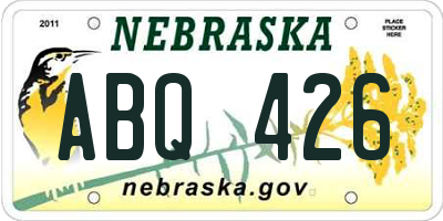 NE license plate ABQ426