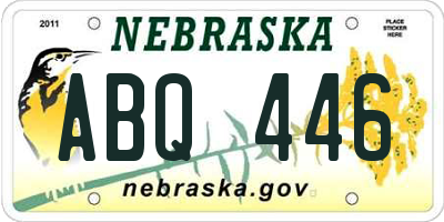 NE license plate ABQ446