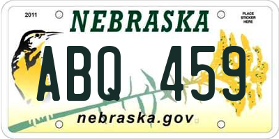 NE license plate ABQ459