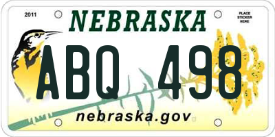 NE license plate ABQ498