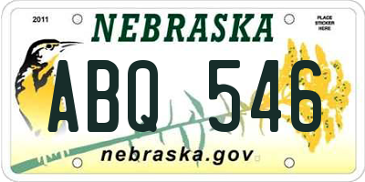 NE license plate ABQ546