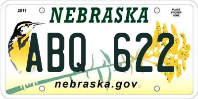 NE license plate ABQ622