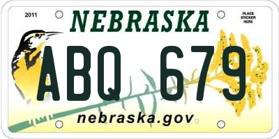 NE license plate ABQ679
