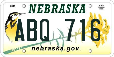 NE license plate ABQ716