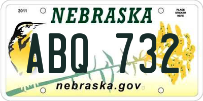 NE license plate ABQ732