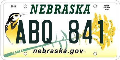 NE license plate ABQ841