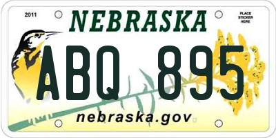 NE license plate ABQ895