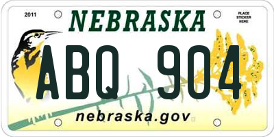 NE license plate ABQ904