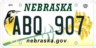 NE license plate ABQ907