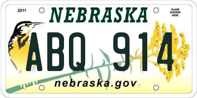 NE license plate ABQ914