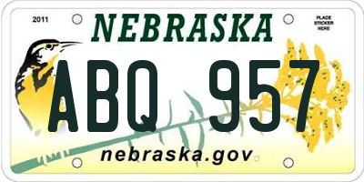 NE license plate ABQ957