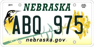 NE license plate ABQ975