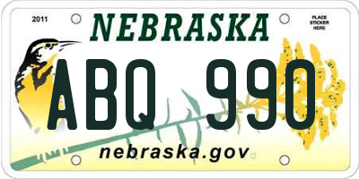 NE license plate ABQ990