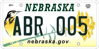 NE license plate ABR005