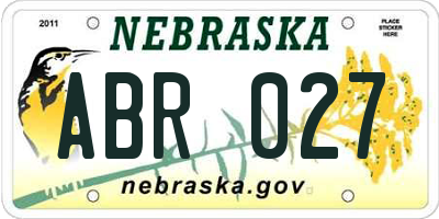 NE license plate ABR027