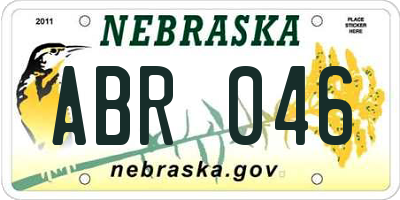 NE license plate ABR046