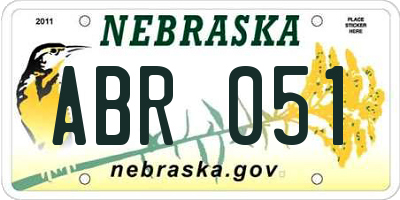 NE license plate ABR051