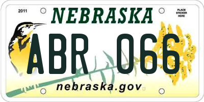 NE license plate ABR066