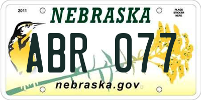 NE license plate ABR077