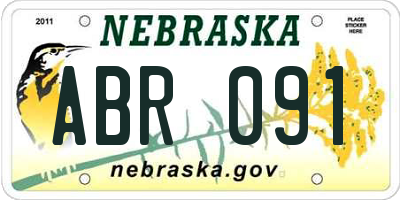 NE license plate ABR091