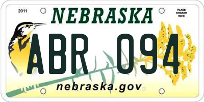 NE license plate ABR094