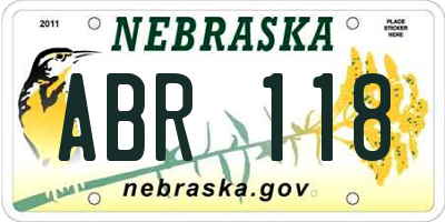 NE license plate ABR118