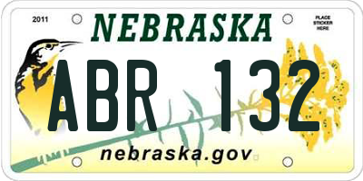 NE license plate ABR132