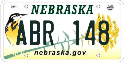 NE license plate ABR148