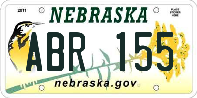 NE license plate ABR155