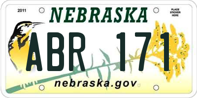 NE license plate ABR171