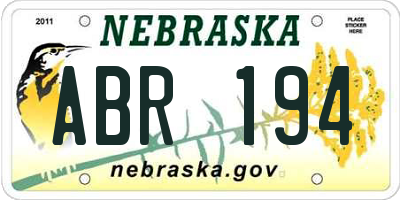 NE license plate ABR194