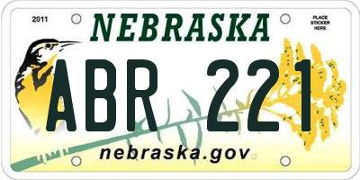 NE license plate ABR221