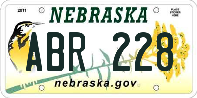 NE license plate ABR228