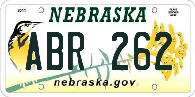 NE license plate ABR262