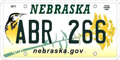 NE license plate ABR266