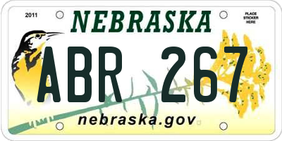 NE license plate ABR267