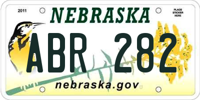 NE license plate ABR282
