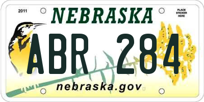 NE license plate ABR284